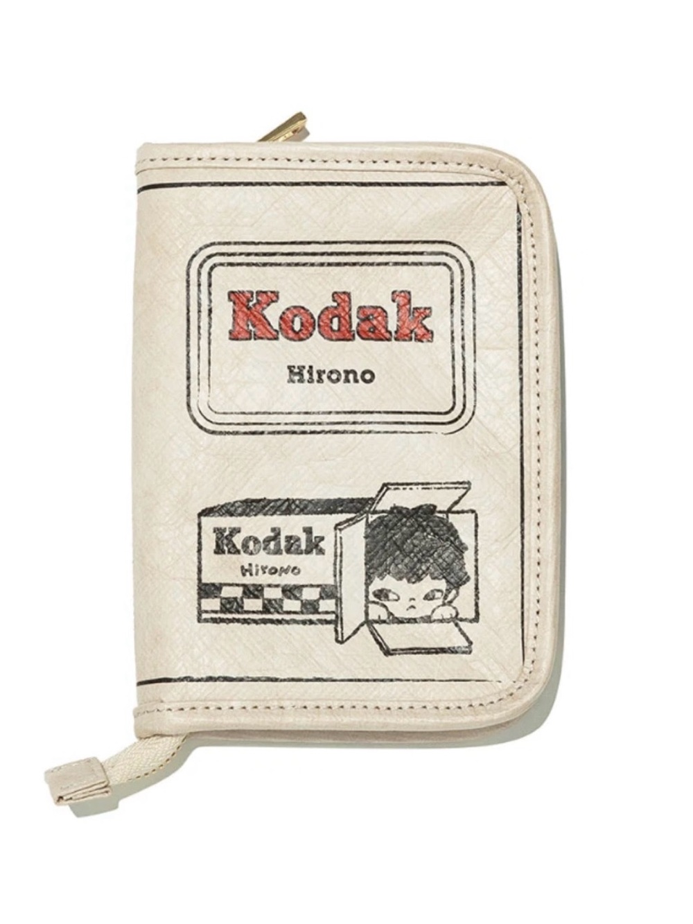 Kodak Hirono Tyvek Graphic Wallet Ivory Card Holder Pouch Pop Mart NWT